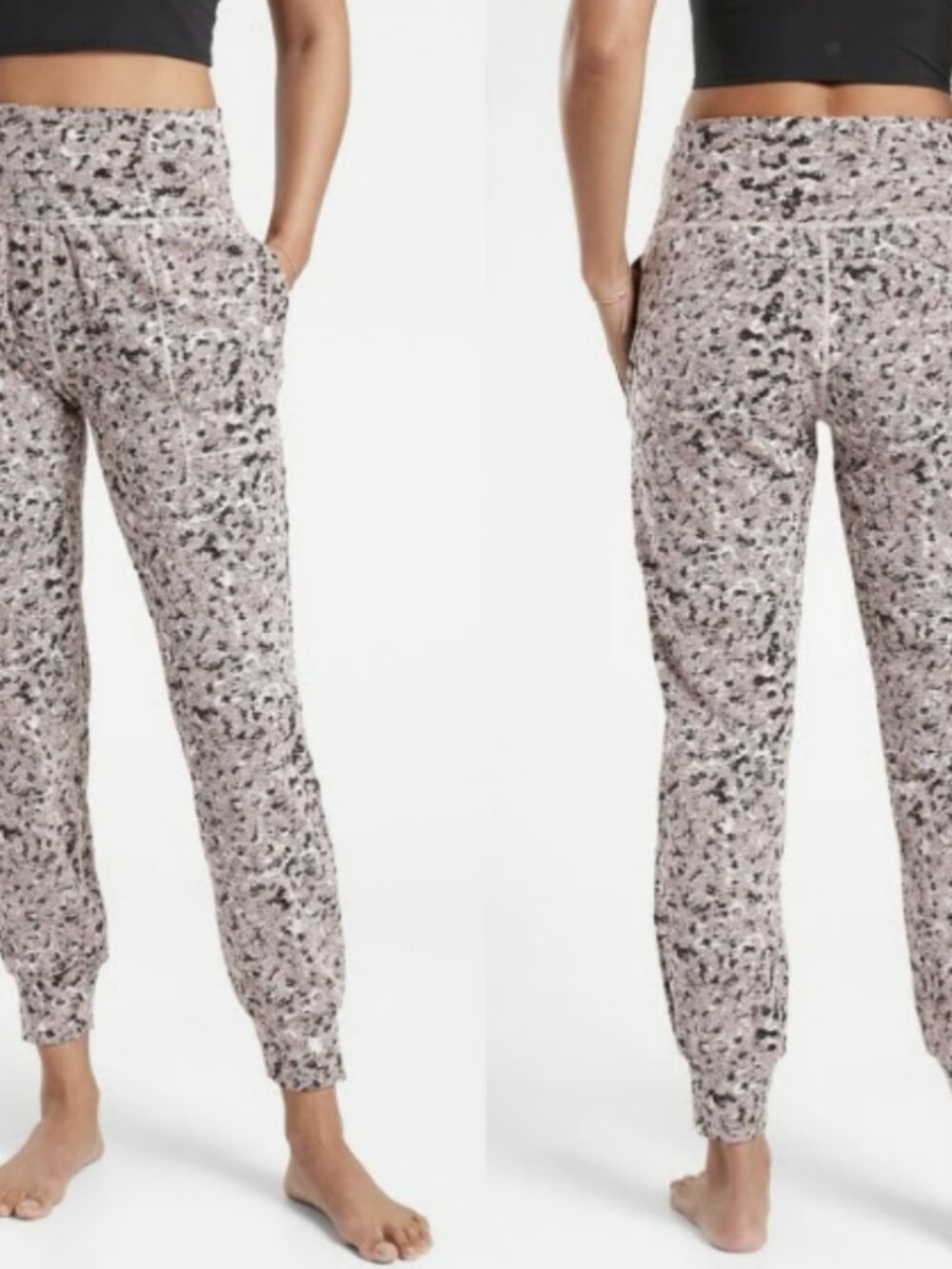 Athleta Salutation Textured Joggers Meadow Decadent Print Size S